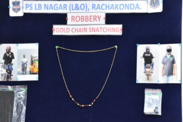 Rachakonda  Police arrested One Gold Chain Snatcher and made recovery
