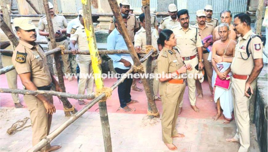 Officials Review Kumbabhishekam Security Arrangements